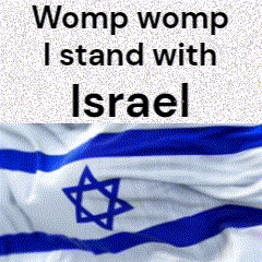 a picture of a flag with the words womp womp i stand with israel