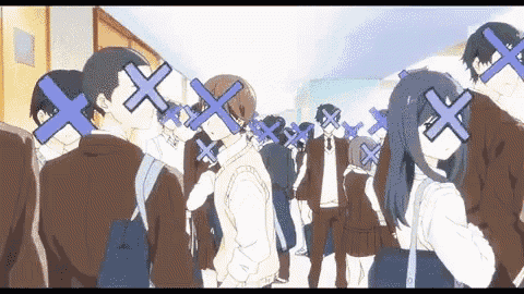 a group of people with blue crosses on their faces .