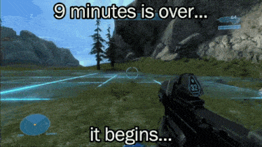 a video game that says 9 minutes is over