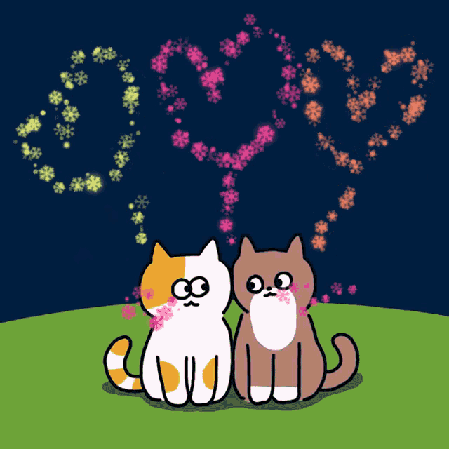Love You Cats GIF - Love You Cats Fireworks GIFs