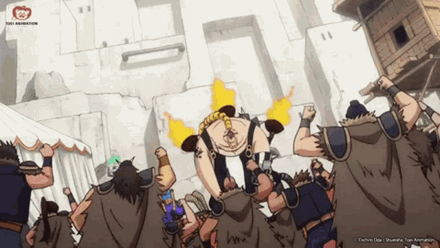 a cartoon of a man with a flame coming out of his chest and the words tot animation on the bottom right