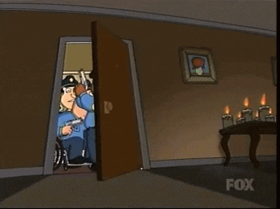 a group of police officers are standing in a room with the fox logo on the bottom right
