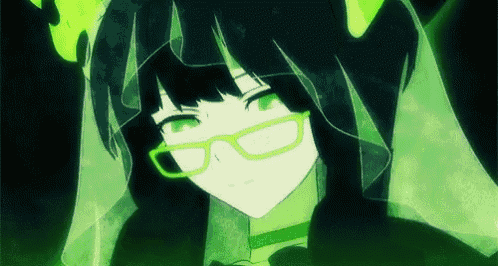 a girl with green eyes and glasses is wearing a veil and a choker .