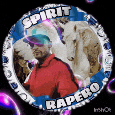 a picture of a man and a horse with the words spirit rappero