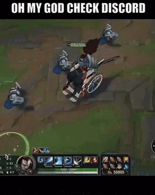 a screenshot of a video game with the caption oh my god check discord another mendoza banger