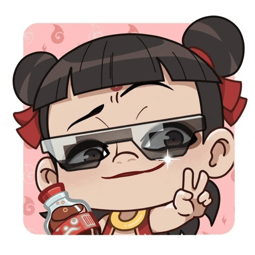 a cartoon of a girl wearing sunglasses and holding a coca cola bottle