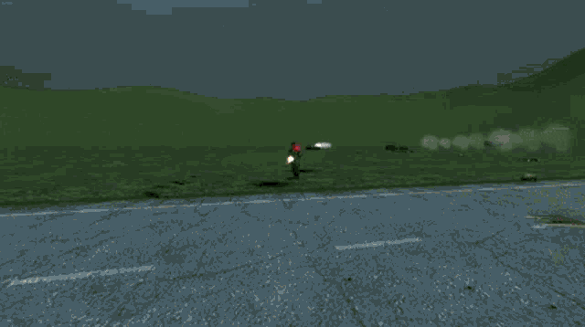 a computer generated image of a large explosion in a desert