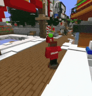 a person in a red shirt that says grump