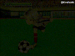 a video game shows a soccer player on a field with the word lege on the bottom right