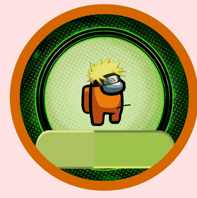 an orange among us character with a naruto headband