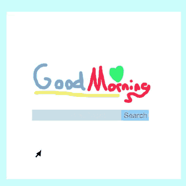 a drawing of a google search bar with the words good morning