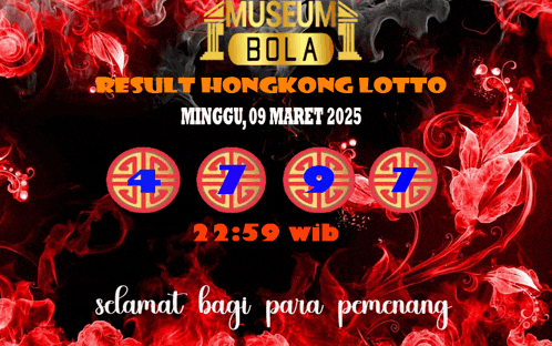 a poster that says museum bola result hong kong lotto