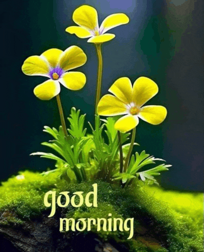 a good morning card with yellow flowers and greenery