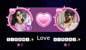 a picture of a man and a woman with the words siddhi love viraaj on the bottom