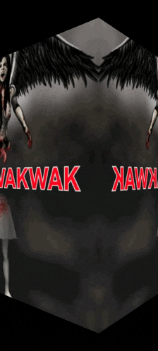 a picture of a woman with wings and the word wakwak