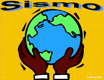 a drawing of a person holding a globe with the word sismo written above it