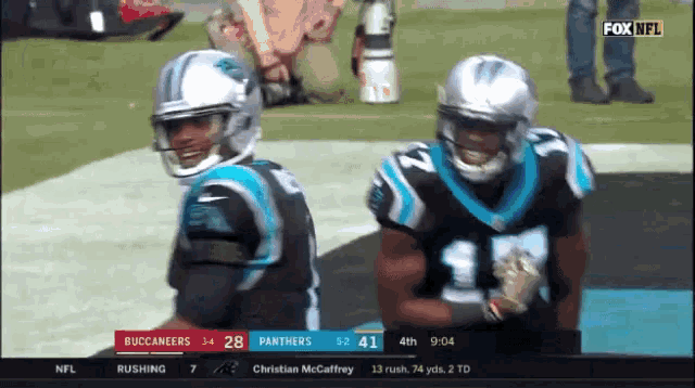 a fox nfl broadcast of a football game between the carolina panthers and the buccaneers