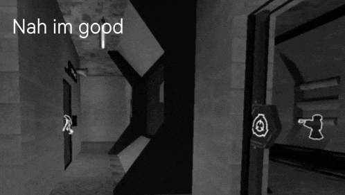 a black and white photo with the words nah im good on the bottom