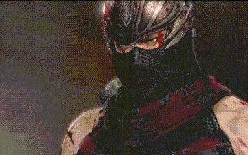 a close up of a ninja holding a sword