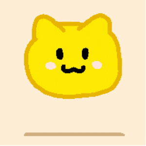 a cartoon drawing of a yellow bear with a mustache and white cheeks