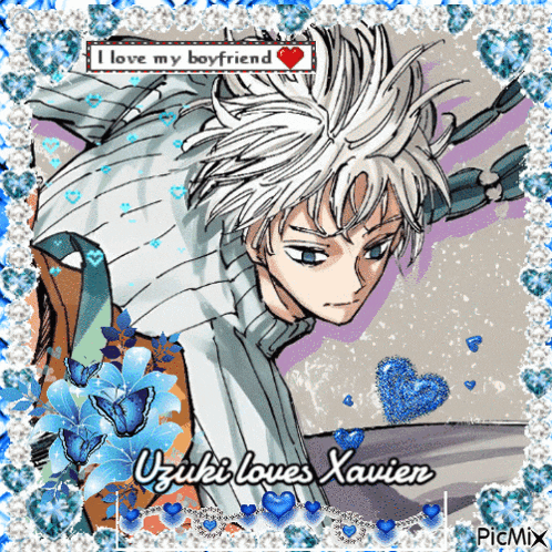 a picture of a boy with the words i love my boyfriend on it