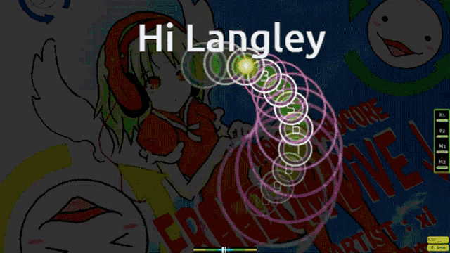 a computer screen with the name hi langley on the top
