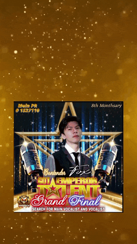 a poster for contender fox singing talent grand final search for main vocalist and vocalist