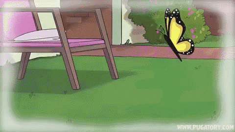 a cartoon of a butterfly with the website www.pugatory.com in the bottom right corner