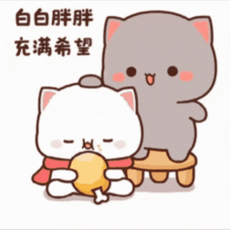a cartoon cat is sitting on a stool next to another cat who is standing