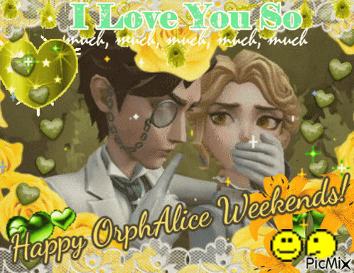 a happy orphan alice weekends greeting card with a man and a woman