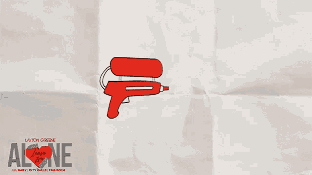 a poster for layton greene 's alone features a red water gun