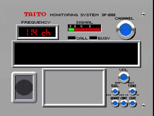 a taito monitor shows the frequency of the signal
