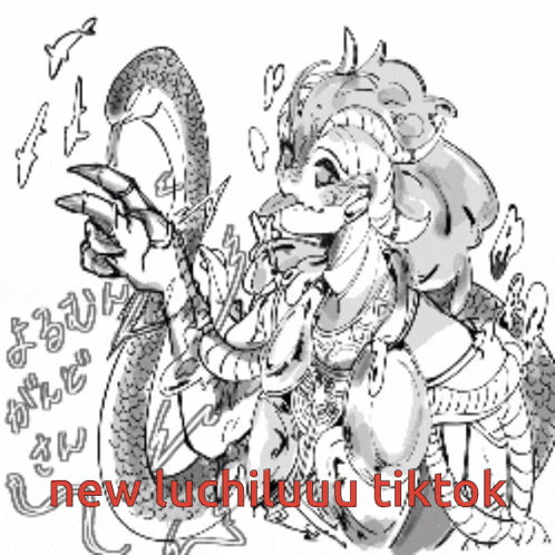 a black and white drawing of a snake with the words " new kuchipuu tiktok " underneath it