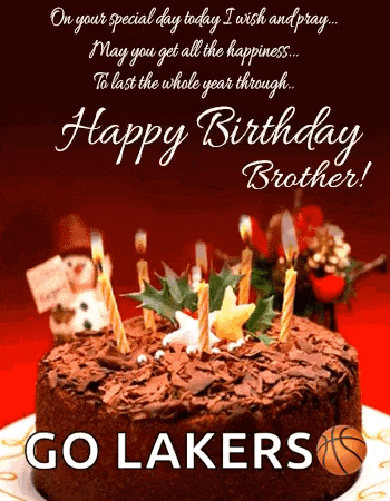 a birthday card for a brother with a chocolate cake on it