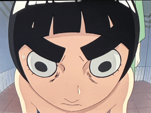a close up of a cartoon character 's face
