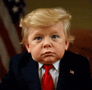a little boy wearing a suit and tie has an american flag pin on his lapel