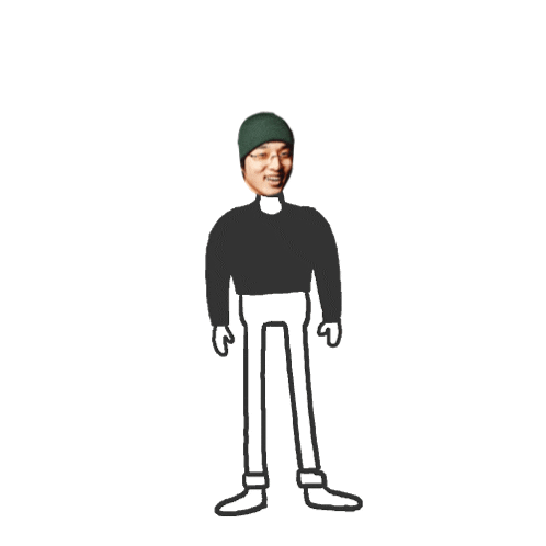 a man wearing a green beanie and glasses is smiling with the word omg above him