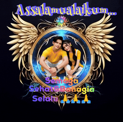 a picture of a man and a woman in a circle with the words assalamualaikum