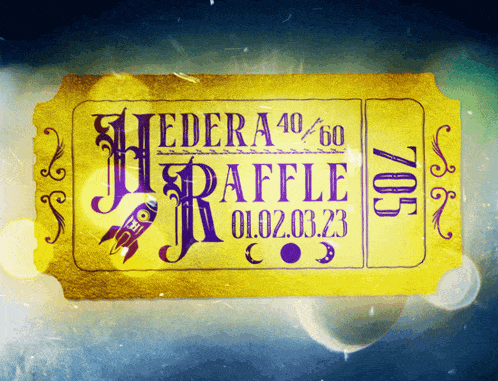 a ticket for a raffle that takes place on 01 02.03.23