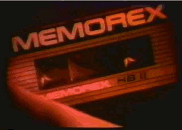 a close up of a memorex cassette tape