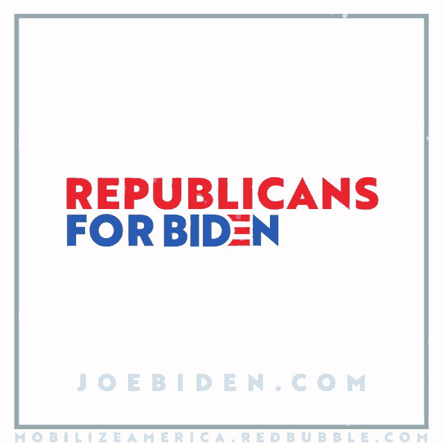 a logo for republicans for biden with a website underneath it