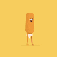 a cartoon drawing of a bottle of ketchup and a sausage .