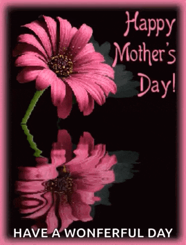 a happy mother 's day greeting card with a pink flower