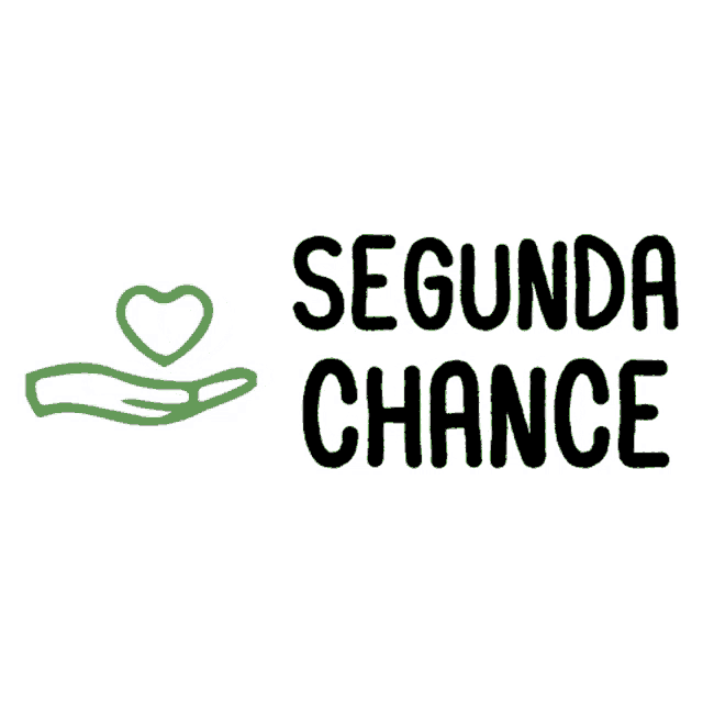 a logo for segunda chance with a hand and heart