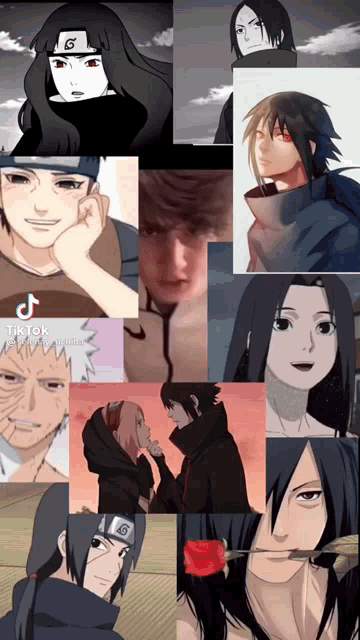 a collage of anime characters with the number 6 on their headband
