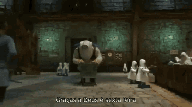a video game scene with the words graças a deus e sexta feira written on the bottom