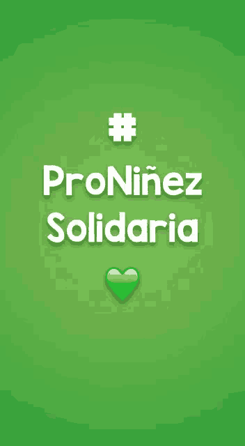 a green background with the words proninez solidaria
