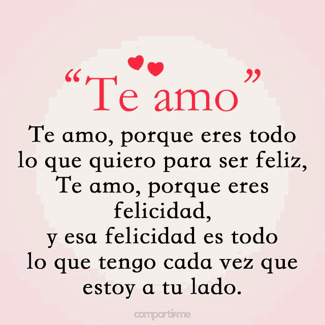 a pink background with hearts and the words te amo on it