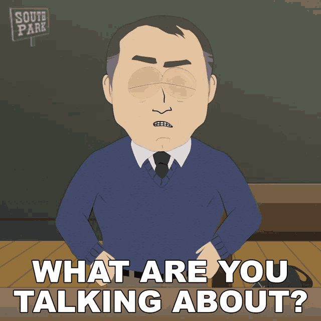 a cartoon of a man with a sign that says south park on it