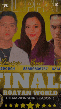 a poster for the finals of the roatan world championship season three